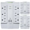 Electriduct Outlet Tap, Surge, Swivel, USB, 2 USB/6 Outlet(s) White, 1 PK PDC-SWIVEL-6P-2U-WT-3PK - alternate 1